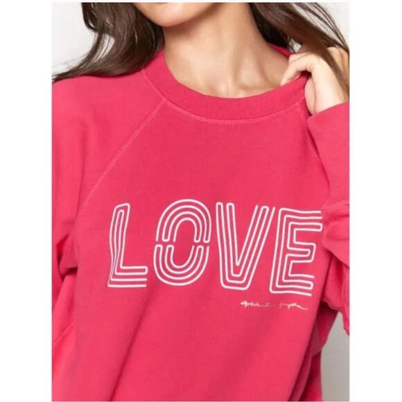 SPIRITUAL GANGSTER Pink Love Bridget Crewneck Sweatshirt // XS - Picture 2 of 9